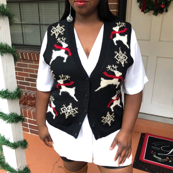 plus size ugly sweater vest